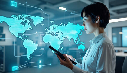 woman with tablet pc