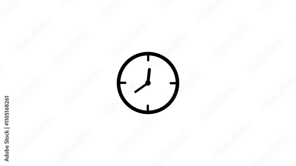 Poster clock animation in 12 hour loop animation with optional luma matte. alpha luma matte included.