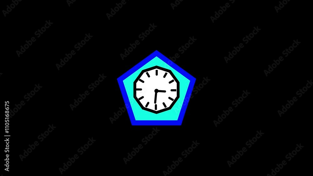 Poster clock icon counting down 24 hours day fast speed. clock icon with rotation arrows and time lapse 4k 