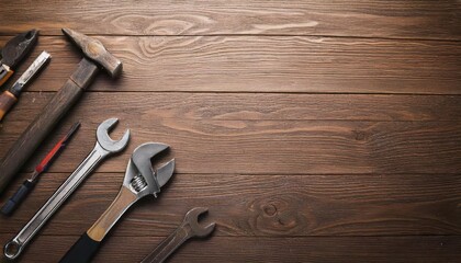 Tools On Wood Planks 