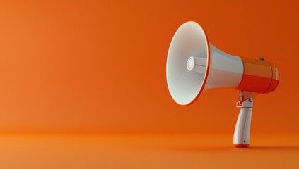 Orange Megaphone on a Bright Orange Background