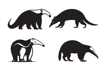 A anteater silhouette vector illustration design