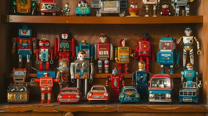 Classic Collection of Vintage Robots and Toy Cars