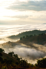 sunset in the mountains