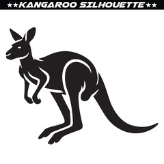 Kangaroo silhouette isolated on white background. vector eps 10