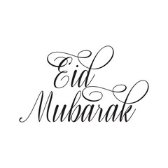 EID MUBARAK  letter calligraphy banner.  Digital Greeting Card, Holiday Card, Calligraphy Font style Banner. Vector illustration. EPS 10/AI