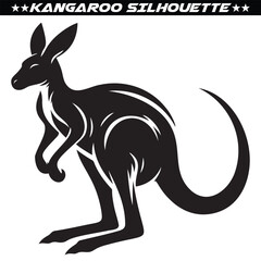 Kangaroo silhouette isolated on white background. vector eps 10