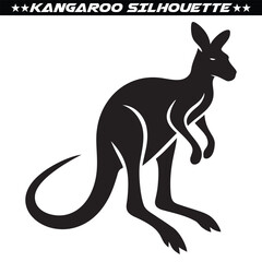 Kangaroo silhouette isolated on white background. vector eps 10