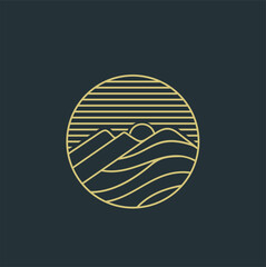 simple elegant mountain view logo design