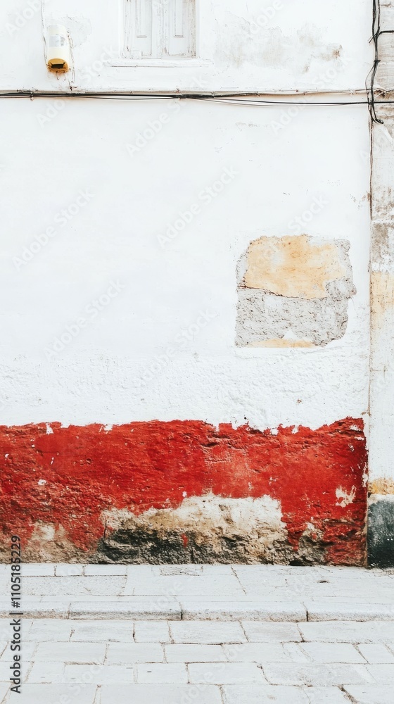 Poster the intersection of rusty border and white wall results in a captivating texture contrast, emphasizi