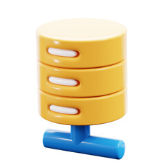 3D Database Network Illustration