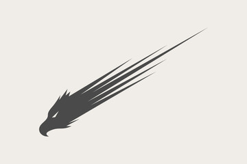 Eagle moving fast attack silhouette logo 