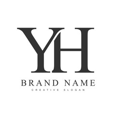 YH trendy logotype template. Initial letter y and h classic font style. Creative logo for company name or identity.