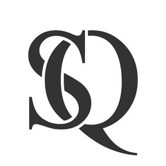 SQ trendy logotype template. Initial letter s and q classic font style. Creative logo for company name or identity.