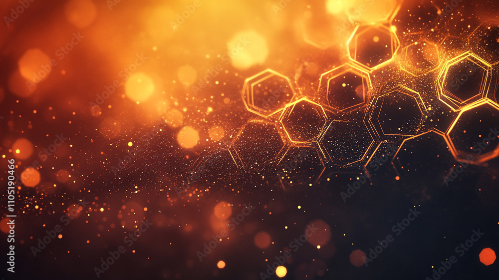 Poster ai generated abstract visualization of sparkling honeycomb digital art futuristic environment energe