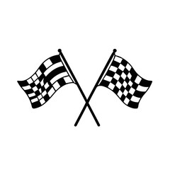 Iconic Racing Checkered Flags Crossed in Black and White Representing Victory