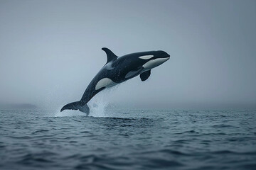 Fototapeta premium Fantastically beautiful majestic huge whale in deep ocean