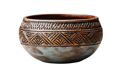 Artisan clay pot, handcrafted with care to bring a natural and rustic charm to modern home interiors. A perfect way to style your space, isolated on transparent background.