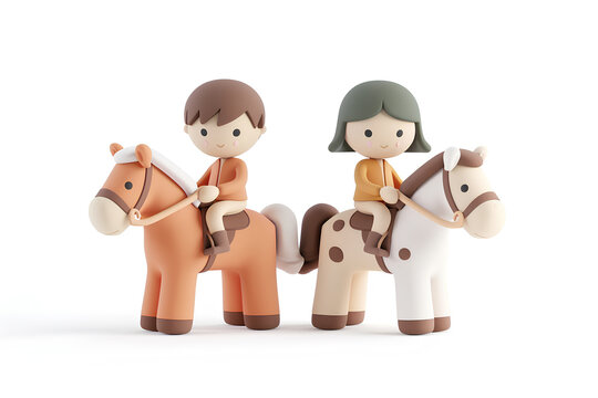 乗馬の練習する子供たち