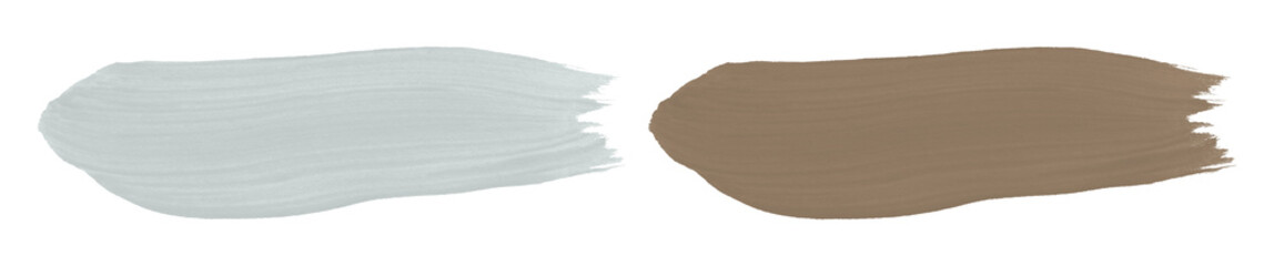 Paint brush texture strokes. Abstract neutral painting elements in brown, grey, gray colors. Hand painted object, form, figure, background. Artistic textured gouache drawn templates