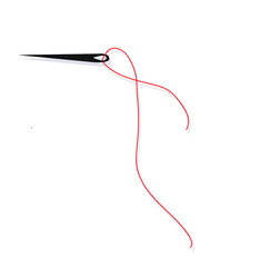 Sewing Needle With A Piece Of Thread