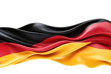 Naklejka premium A flowing German flag with its black red and yellow horizontal stripes in a wavy pattern