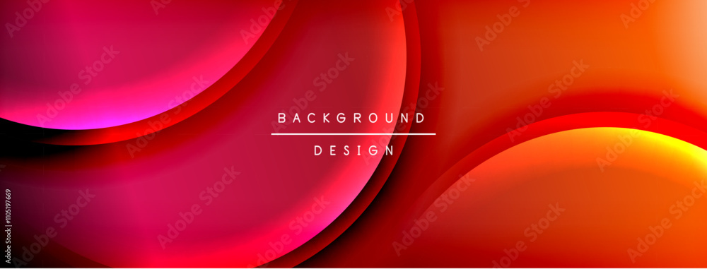 Poster bright rainbow style color gradient with curve round shape line background. vector illustration for 