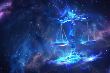 Astrological composition with concept of Libra zodiac sign symbol