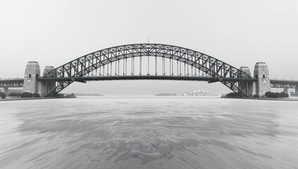 Obraz premium Sydney Harbour Bridge in a Foggy Day