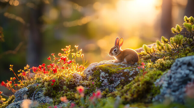 Tiny bubby resting on glowing rocks