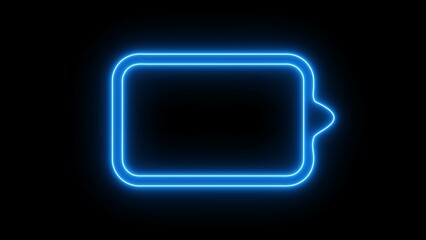 Neon Battery Charging Icon.