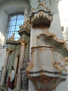 Church of the Immaculate Conception of the Most Holy Virgin Mary in Slonim, Belarus. The interiors of the church