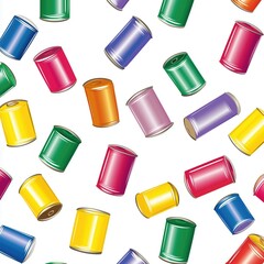 Seemless pattern ofcandy cans isolated on white background