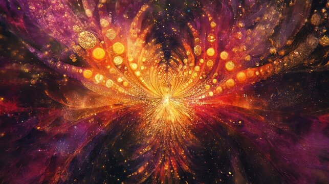 Intense bursts of red, gold, and purple fireworks, creating a layered visual spectacle,