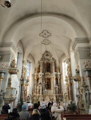 Church of the Immaculate Conception of the Most Holy Virgin Mary in Slonim, Belarus. The interiors of the church