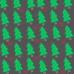 seamless pattern with christmas trees