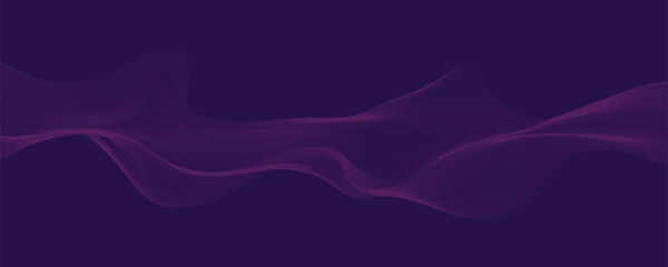Purple background with flowing wavy lines. Futuristic technology concept. 