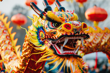 Fototapeta premium Beautiful greeting card with holiday composition for celebrate New Year