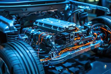 Power source for charging battery of beautiful electric car on road