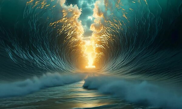 Moses splitting the red sea