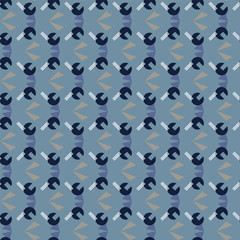 Abstract shape simple geometric motif classic pattern continuous background. Modern fabric design textile swatch ladies dress, man shirt allover print