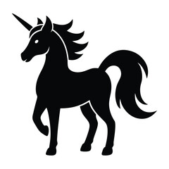 horse silhouette isolated on white