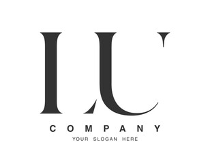 LU logo design. Initial letter l and u serif font style. Creative classic company name typography. Trendy logotype or identity.