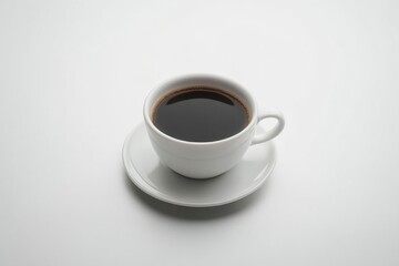 Obraz premium A Cup of Black Coffee on a White Background