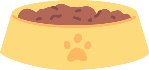 Dog food bowl color icon. Puppy meal