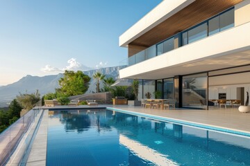 Luxury modern house with pool.