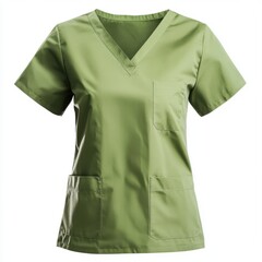 Naklejka premium Green nurse scrub shirt isolated on a white background