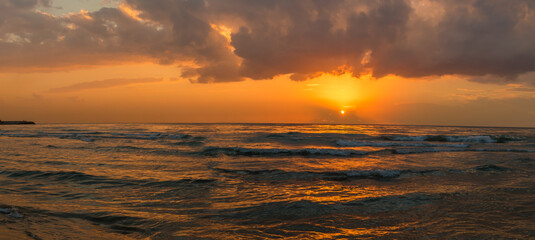 Obraz premium Beirut Panoramic Beach Veiw at Sunset, Lebanon