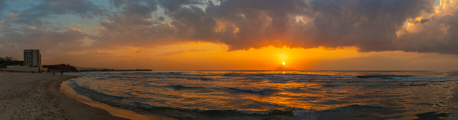 Beirut Panoramic Beach Veiw at Sunset, Lebanon