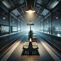 Empty Train Station Platform